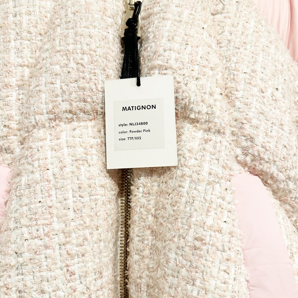 NWT Nicole Benisti Matignon Tweed Coat in Powder Pink Size XXS - Picture 13 of 15